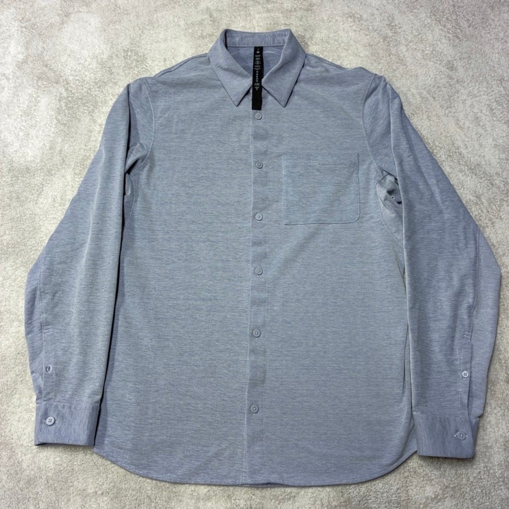 Lululemon Long Sleeve Commission Shirt Blue Button-Up Qwick Oxford Men's M